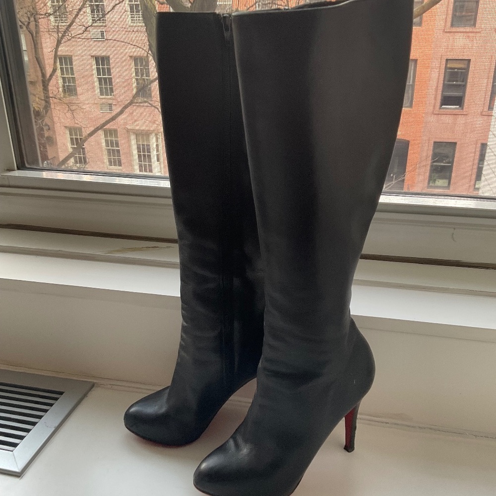 Christian Louboutin knee high black boots
